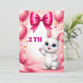 Invitation Thème d'anniversaire de lapin doux 🐰 (Debout devant)