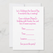 Invitation Thème d'anniversaire de lapin doux 🐰 (Dos)