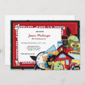 Invitation Thème d'anniversaire de l'école (Devant / Derrière)