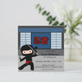 Invitation Thème d'anniversaire de Little ninja (Debout devant)