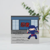 Invitation Thème d'anniversaire de Little ninja (Debout devant)