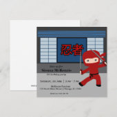 Invitation Thème d'anniversaire de Little ninja (Devant / Derrière)