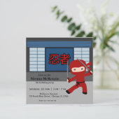 Invitation Thème d'anniversaire de Little ninja (Debout devant)