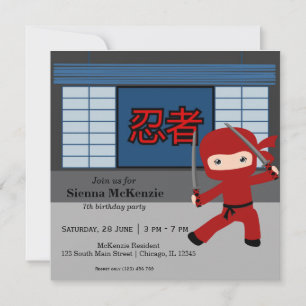 Invitation Thème d'anniversaire de Little ninja