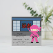 Invitation Thème d'anniversaire de Little ninja (Debout devant)