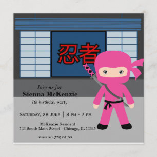 Invitation Thème d'anniversaire de Little ninja