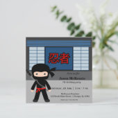 Invitation Thème d'anniversaire de Little ninja (Debout devant)