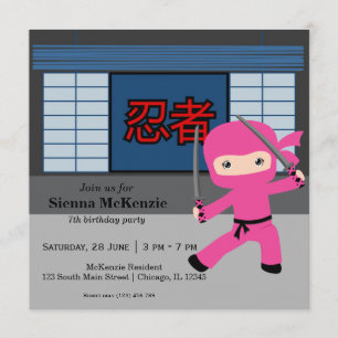 Invitation Thème d'anniversaire de Little ninja