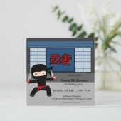 Invitation Thème d'anniversaire de Little ninja (Debout devant)
