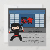 Invitation Thème d'anniversaire de Little ninja (Devant)