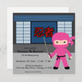 Invitation Thème d'anniversaire de Little ninja (Devant / Derrière)