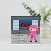 Invitation Thème d'anniversaire de Little ninja (Debout devant)