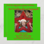 Invitation Thème d'anniversaire de Noël en juillet (Devant / Derrière)