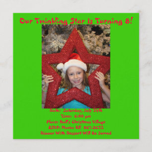 Invitation Thème d'anniversaire de Noël en juillet