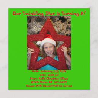 Invitation Thème d'anniversaire de Noël en juillet