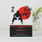 Invitation Thème d'anniversaire de Sumo (Debout devant)