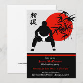 Invitation Thème d'anniversaire de Sumo (Devant / Derrière)