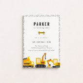 Invitation Thème d'anniversaire des camions de construction