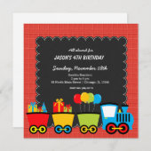 Invitation Thème d'anniversaire des trains (Devant / Derrière)