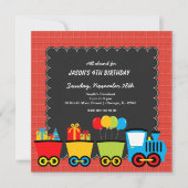 Invitation Thème d'anniversaire des trains (Devant)