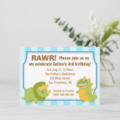 Invitation Thème d'anniversaire - Dinosaures mignons (Debout devant)
