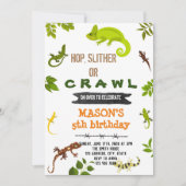 Invitation Thème d'anniversaire du reptile Lizard (Devant)