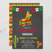 Invitation Thème d'anniversaire fête pinata (Devant / Derrière)