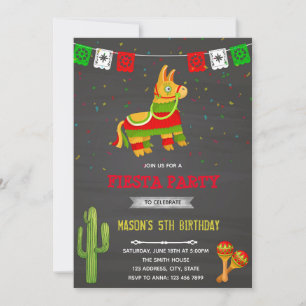 Invitation Thème d'anniversaire fête pinata