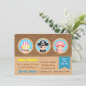 Invitation Thème d'anniversaire Fun Pirates (Debout devant)