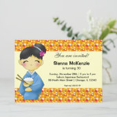 Invitation Thème d'anniversaire japonais (Debout devant)