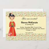 Invitation Thème d'anniversaire japonais (Devant / Derrière)