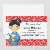 Invitation Thème d'anniversaire japonais (Devant / Derrière)