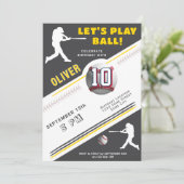 Invitation Thème d'anniversaire Joueur de Baseball de Basebal (Debout devant)