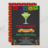Invitation Thème d'anniversaire Margrita fiesta (Devant / Derrière)