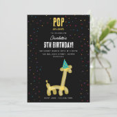 Invitation Thème d'anniversaire pour enfants Girafe Animaux e (Debout devant)