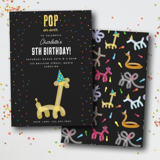 Invitation Thème d'anniversaire pour enfants Girafe Animaux e