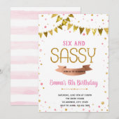 Invitation Thème d'anniversaire six ans et impertinent (Devant / Derrière)