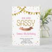 Invitation Thème d'anniversaire six ans et impertinente (Debout devant)