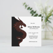 Invitation Thème d'anniversaire Yin Yang Dragon (Debout devant)