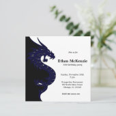 Invitation Thème d'anniversaire Yin Yang Dragon (Debout devant)