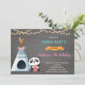 Invitation thème d'anniversaire yourte panda (Debout devant)