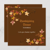 Invitation Thème d'automne classique des Feuilles de Thanksgi (Devant / Derrière)