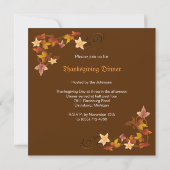 Invitation Thème d'automne classique des Feuilles de Thanksgi (Dos)