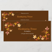 Invitation Thème d'automne classique des Feuilles de Thanksgi (Devant / Derrière)