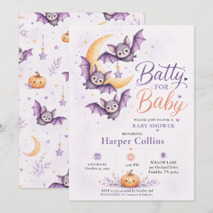 Invitation Thème d'automne Halloween pour une Baby Shower ave