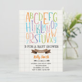 Invitation Thème de baby shower Alphabet B (Debout devant)