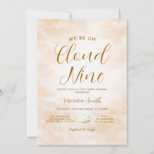 Invitation Thème de baby shower Élégant Ciel Beige Cloud Nine