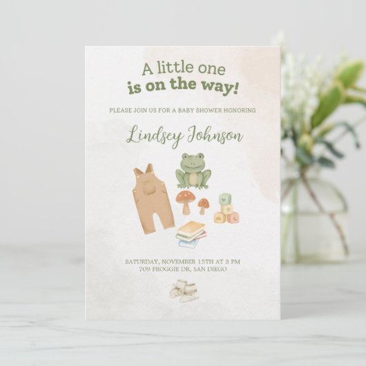 Invitation Thème de Baby Shower en Forêt (Debout devant)