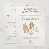 Invitation Thème de Baby Shower en Forêt (Devant / Derrière)