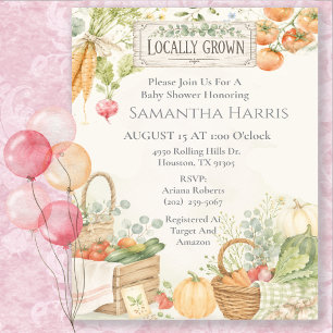 Invitation Thème de baby shower Marché des agriculteurs à l'a